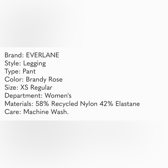 EVERLANE Renew Legging Pant Size XXS Regular Burnt Orange/Red Brandy Rose - Picture 4 of 5